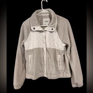 Abercrombie & Fitch Fleece Jacket White Cream and Gray Size Small